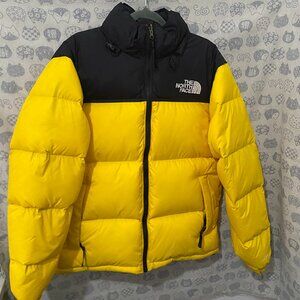 The North Face 700 Fill Puffer Jacket Yellow and Black